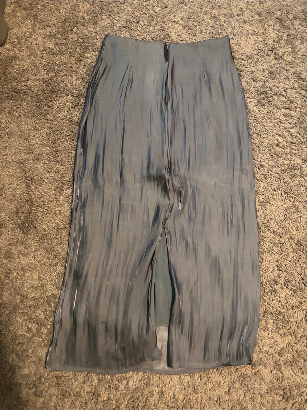 Urban Outfitters Slate Blue Shimmer Pleated Maxi Skirt - Picture 3 of 5